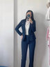 伊婭莎小西裝外套女通勤職業(yè)套裝英倫風修身氣質商務正裝白領面試工作服 單件黑色西裝 XL 建議110-120斤 曬單實拍圖