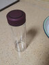 富光單層玻璃杯大容量500ML 男女家用辦公泡茶杯 透明帶蓋防漏1416 紫紅色 500ml 曬單實(shí)拍圖