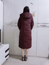 亦朵女裝白鵝絨羽絨服女中長款冬季品牌連帽加厚冬裝外套 深紅色  XL 曬單實拍圖