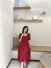 麥斯貝思敬酒服新娘平時可穿酒紅色訂婚衣服女連衣裙子回門結(jié)婚禮服小個子 酒紅色 M 曬單實拍圖