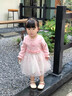 優(yōu)奇女童連衣裙秋裝2025新款洋氣寶寶蓬蓬裙周歲禮服春秋季兒童公主裙 粉色 90cm 曬單實(shí)拍圖