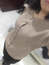 奧絲婕（Aosijie）高端品牌 針織開(kāi)衫女2025春秋新款外穿修身百搭打底毛衫上衣 咖色 M 曬單實(shí)拍圖