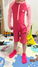美津濃（MIZUNO）兒童泳衣女孩連體長(cháng)袖防曬沖浪服男訓練速干溫泉游泳裝A3416紅120 曬單實(shí)拍圖