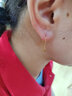 百泰首飾（BATAR JEWELLERY）生日禮物黃金耳飾女足金999圓筒長(cháng)線(xiàn)圓珠耳線(xiàn)5G圓筒金耳環(huán) 圓筒耳線(xiàn)【約0.65g】 曬單實(shí)拍圖