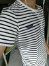 DIOULIFE夏季男裝短袖T恤男士圓領(lǐng)條紋半袖夏天男生冰絲t恤衣服男夏裝潮流 白色 XL 曬單實拍圖