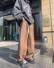 皮爾卡丹（pierre cardin）廓形cityboy山系褲子男褲子新款2024爆款 網紅 最新款褲子男潮流 咖啡色 XL 曬單實拍圖