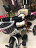 BAOLEJUN兒童三輪車(chē)腳踏車(chē)寶寶手推車(chē)嬰幼兒童車(chē)小孩1-3-6歲帶護欄車(chē)棚 白車(chē)+米白色篷子+鈦空輪 曬單實(shí)拍圖