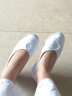 YI DOU老北京布鞋女单鞋坡跟护士鞋防滑软底透气白色医院牛筋底工作鞋 白色 (脚胖拍大一码) 39 实拍图