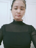 TKSY小半高領(lǐng)網(wǎng)紗黑色打底衫女士時(shí)尚長(cháng)袖T恤2025新款薄款上衣感 黑色 L 曬單實(shí)拍圖