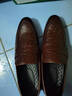 卡帝樂(lè )鱷魚(yú)輕奢高檔 新款男士尖頭英倫套腳透氣商務(wù)正裝小皮鞋韓版棕色內增高發(fā)型師潮 黃色金屬扣一腳蹬(不增高) 41 曬單實(shí)拍圖