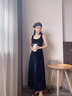 皮爾卡丹ROON金絲絨連衣裙女秋2025新款長(zhǎng)裙背心打底裙修身顯瘦吊帶a字小 黑色 S 曬單實(shí)拍圖