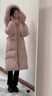 皮爾卡丹羽絨服女中長款2025冬季新韓版休閑過膝加厚鴨絨大毛領(lǐng) 藕粉色 粉色真貉子毛領(lǐng) M 120-155斤 曬單實拍圖