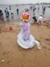 Hello Kitty兒童泳衣女童訓(xùn)練長袖防曬裙款速干女孩游泳褲裝24830美樂蒂120 曬單實(shí)拍圖