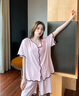 俞兆林（YUZHAOLIN）短袖睡衣女夏季冰絲薄款短袖短褲套裝女士夏天大碼可外穿家居服  NSANM-38377 M 【建議80-100斤】 曬單實(shí)拍圖