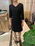 芭妃婭職業(yè)裝女裝套裝2025春夏新款時尚氣質(zhì)名媛連衣裙珠寶店工作服工裝 黑色七-分-袖袖連衣裙 XL 曬單實拍圖