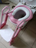 兒童坐便器馬桶梯男女寶寶小孩廁所馬桶架嬰兒座便圈樓梯式可折疊 櫻粉(PU+PVC雙軟墊) 曬單實(shí)拍圖