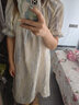韓姿朵（Hanziduo）雙層紗布棉紗睡裙女春夏純棉麻短袖泡泡紗薄款寬松大碼睡衣家居裙 3220 M 曬單實(shí)拍圖