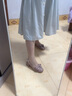 蹀愫（TIGRISSO）甜美減齡漆皮蝴蝶鞋中粗跟時(shí)裝包頭涼鞋女TA43109-52 暗粉色 36 230mm 曬單實(shí)拍圖