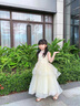 小咔衣濃女童公主裙花童蓬蓬紗兒童高端晚禮服女孩小主持人鋼琴演奏演出服 1587A1香檳色短袖 120cm(120cm) 曬單實拍圖