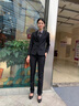 SOEM原創(chuàng)高端女裝職業(yè)套裝女西裝套褲時(shí)尚2022春秋新款氣質(zhì)女神范OL正裝西服工作服 藏青西裝+褲子(襯衫) 90-98斤選M 曬單實(shí)拍圖