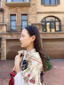 達(dá)芬奇密碼 真絲絲巾女春秋桑蠶絲方巾紗巾圍巾女杭州絲送女友生日禮物 馬車紅色邊 曬單實(shí)拍圖