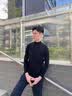 爵少冬季半高領打底衫男純色長袖T恤男士彈力體恤保暖上衣男加絨加厚 (加絨)+黑色+白色 XL建議115-130斤 曬單實拍圖