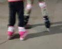 美洲狮（COUGAR）轮滑鞋儿童闪光溜冰鞋男女滑冰旱冰鞋女轮滑鞋男童 粉红全闪套装 L(可调37-41码) 实拍图