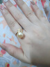 meluxe美奈 18K金海水珍珠戒指南洋金珍珠女戒  生日禮物送媽媽 淺金色 9.5-10mm 曬單實拍圖