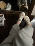 飛躍女鞋帆布鞋女春秋季透氣簡約百搭厚底舒適運(yùn)動板鞋潮流增高休閑鞋 米色 37 曬單實(shí)拍圖