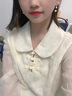 AEMAPE2025年新款早春裝中式盤扣上衣娃娃領長袖雪紡襯衫女士小衫 杏色 S 建議80-100斤 曬單實拍圖