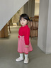 幼歌（YOUGE） 嬰幼兒秋季套裝寶寶元寶領(lǐng)打底毛衣柔軟親膚燈籠芯短裙 紅白格甜心裙 90 cm 曬單實拍圖