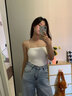 CleainKorte正品外擴(kuò)吊帶內(nèi)衣女帶胸墊美背小胸顯大無痕聚攏漫畫文胸外穿背心 【短款】白色 L （80A/80B/75C/75D） 曬單實(shí)拍圖