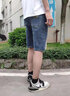 雀里夏季薄款男裝五分褲牛仔短褲2023男士新款外穿休閑彈力中褲子男款 331藍灰 34 曬單實(shí)拍圖