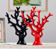 睿诺现代家居装饰品摆件创意陶瓷工艺品客厅酒柜电视柜摆设三口鹿礼物 发财树（红黑一对） 实拍图