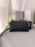 ROCKLAND美國Rockland真皮包包女斜挎小挎包2024新款高級感菱格時(shí)尚通勤 黑色 曬單實(shí)拍圖