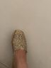 快樂瑪麗（J&M）漁夫鞋女單鞋2025春夏新款百搭亮片一腳蹬女鞋鏤空平底休閑鞋女 金色 39 245mm 曬單實(shí)拍圖