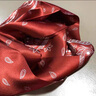 kt經(jīng)典紅色腰果花桑蠶絲真絲絲巾女百搭洋氣時(shí)尚雙層雙面圍巾長(cháng)飄帶 酒紅小果 曬單實(shí)拍圖