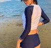 柯帛（KEBO） 温泉泳衣韩国保守防晒长袖高腰游泳衣女分体三角显瘦遮肚运动泳装 2XL（建议125-135斤） 实拍图