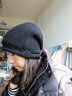 黛莎帽子女冬季新款韓版慵懶風(fēng)堆堆帽卷邊女士包頭帽大頭圍針織毛線(xiàn)帽 黑色（加絨款） 曬單實(shí)拍圖