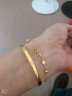 xianglong珠宝 18K金可调节一款多带珠珠手链脚链女款细款 18K黄金 手链15+3cm 实拍图