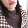 法蔻（farcoko）相思豆項鏈女士銀幸運小豌豆鎖骨鏈時(shí)尚飾品情人節生日禮物送女友 雙小豌豆豆項鏈 -【免費刻字】 曬單實(shí)拍圖