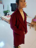 奧絲婕（Aosijie）高端品牌 雙面羊絨大衣女2026春秋新款氣質(zhì)減齡中長(cháng)款羊毛呢外套 棗紅色 XL 【115-125斤】 曬單實(shí)拍圖