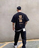 陌汀2025新款短袖t恤男士國潮虎頭百搭純棉情侶裝ins寬松圓領(lǐng)大碼衣服 黑 0036 2XL 曬單實拍圖