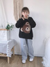 純貝兔（CHUNBEITU）童裝女童褲子春秋新款寬松運動休閑衛(wèi)褲中大童百搭透氣學生長褲潮 松緊褲腳  灰色薄款 140cm 曬單實拍圖