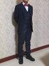童悠品兒童西服套裝韓版花童禮服鋼琴演出中大童英倫格子男孩小西裝外套 深藍格5件套：3件套+襯衫+領(lǐng)結 160 碼 身高155-160cm 重86-99斤 曬單實(shí)拍圖