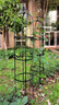 園藝藤本月季綠蘿爬藤架 植物U型包塑鋼管花支架支柱玫瑰盆栽花架 新款黑色8mm管徑【圈25cm】總高150cm 中等 曬單實(shí)拍圖