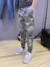 柯菲沃冰絲男褲夏季薄款潮流寬松束腳哈倫褲迷彩痞帥運動(dòng)工裝休閑九分褲 單件裝/K96綠色 2XL (建議體重135-150斤) 曬單實(shí)拍圖