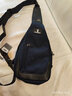花花公子（PLAYBOY）胸包運動(dòng)單肩斜挎包斜背包大容量單肩背包男旅行外出便攜手機小包 藍色 曬單實(shí)拍圖