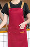 萊都堡圍裙定制logo印字時(shí)尚餐飲圍裙奶茶燒烤咖啡店水果花店防潑水圍腰 （A07背帶款）紅色 均碼 曬單實(shí)拍圖