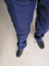 邦菲爾加絨加厚牛仔長(cháng)褲女冬季新款寬松直筒彈力松緊高腰棉褲媽中年媽 深藍無(wú)花 2109加絨 L (111-125斤) 曬單實(shí)拍圖